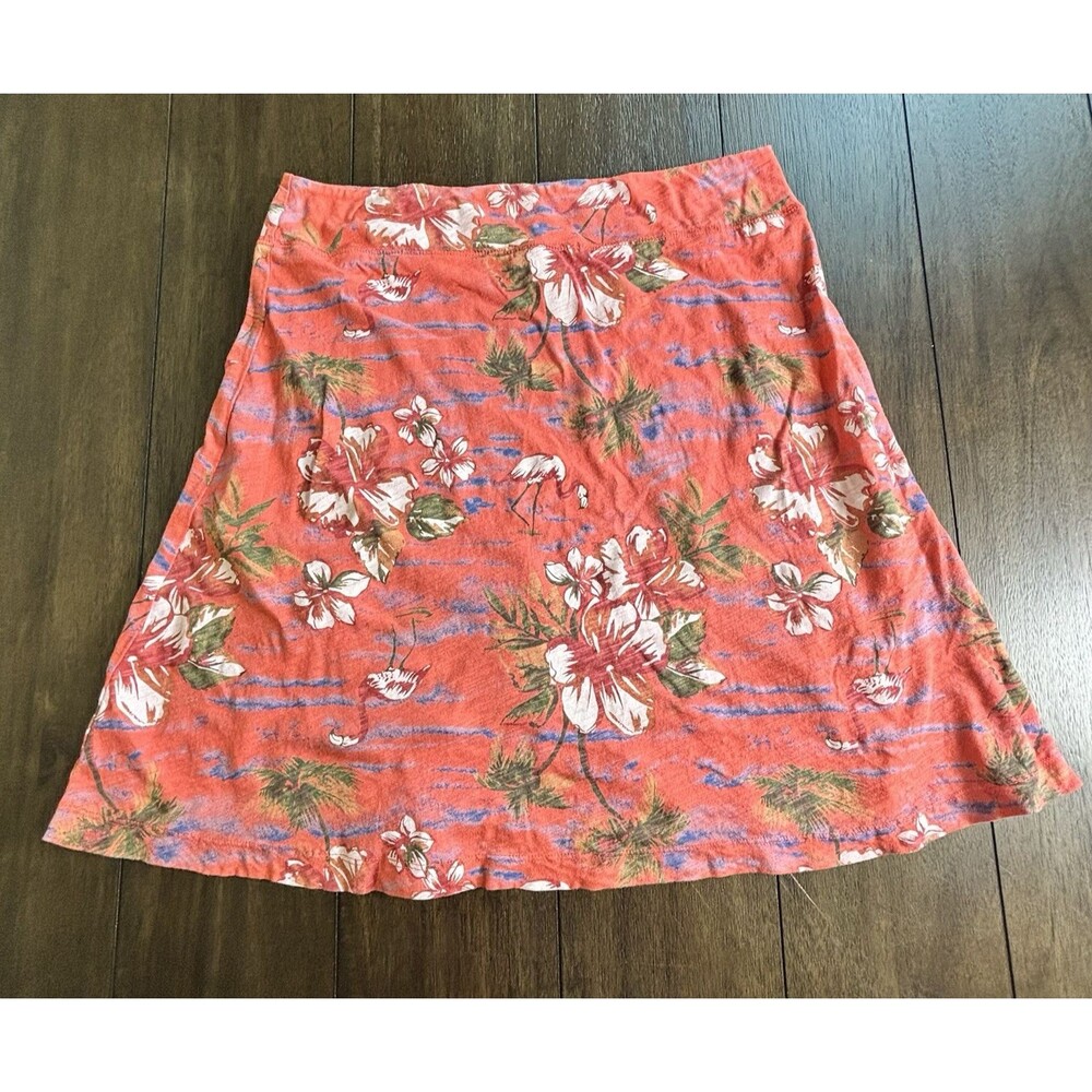 Fresh Produce Women’s Pink Hawaiian Print A-Lin Skirt Size S Pull On Made In USA